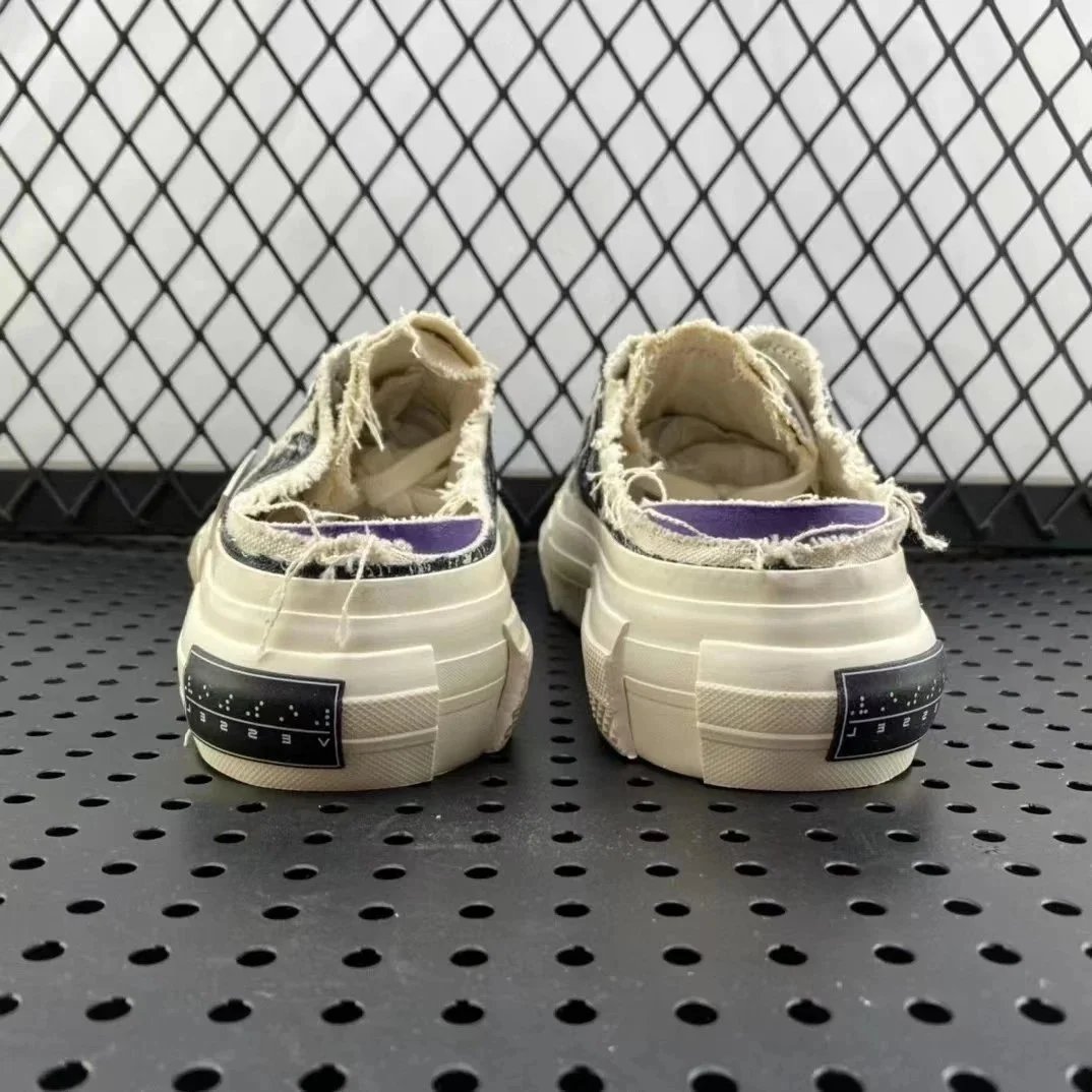 XVESSEL Sneakers frayed canvas low-top with patchwork sole image 3