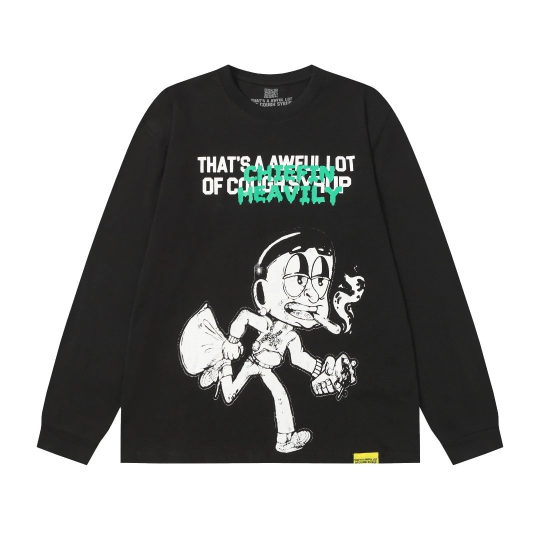 That's A Awful Lot Of Cough Syrup White Graphic Long Sleeve T-Shirt