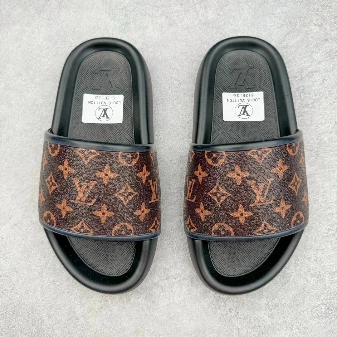 Louis Vuitton LV Love Black Colorful Block Slide Sandals
