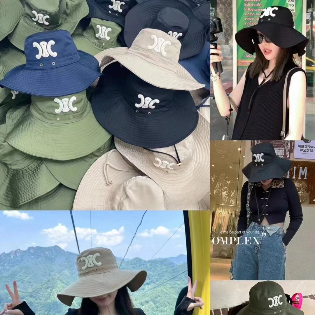 XC Logo Wide Brim Sun Hat Beige Navy Olive Black Casual