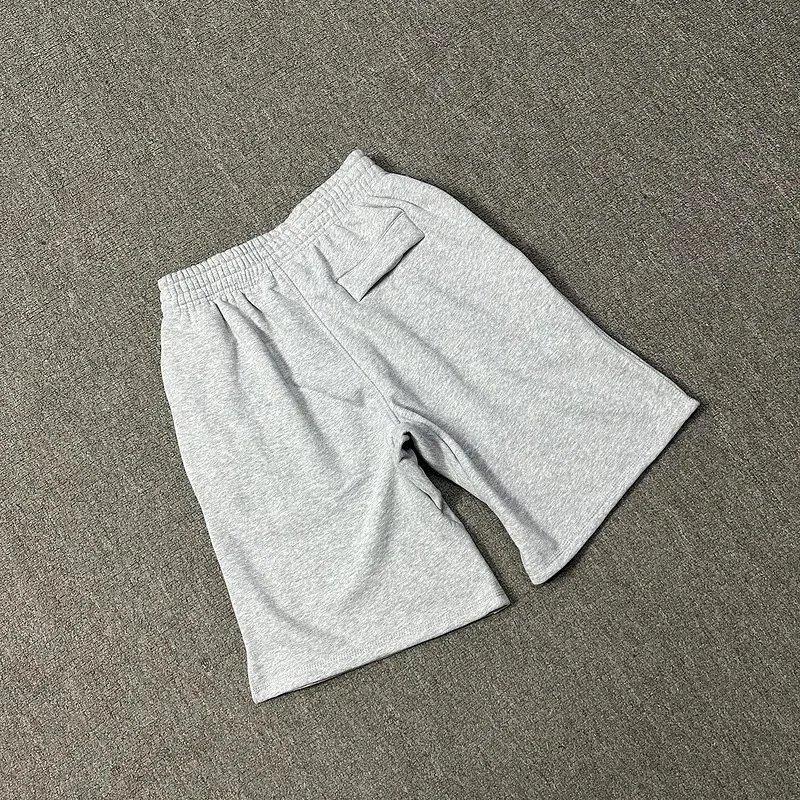 Gold Script Logo White Gray Black Casual Sweat Shorts