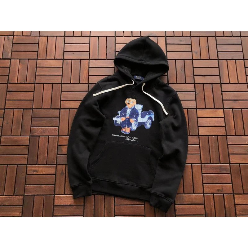 Ralph Lauren Hoodies & Sweatshirts Polo Bear Graphic Pullover Hoodie — L052 BLACK
