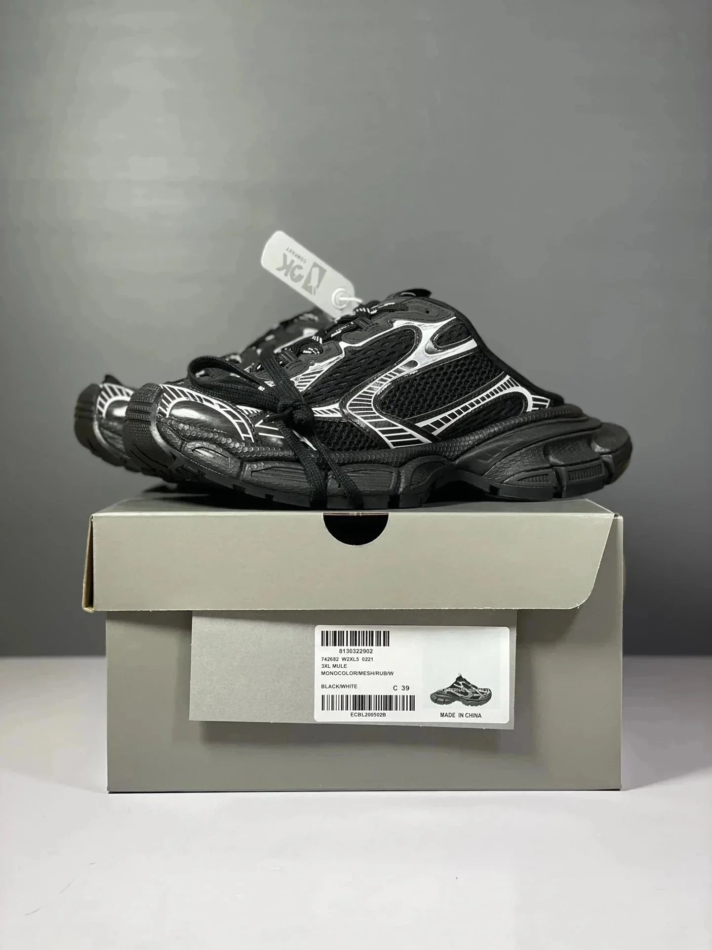 Unbranded Sneakers 3XL Mule chunky mesh — 3 XL Black and white half-tray 0221
