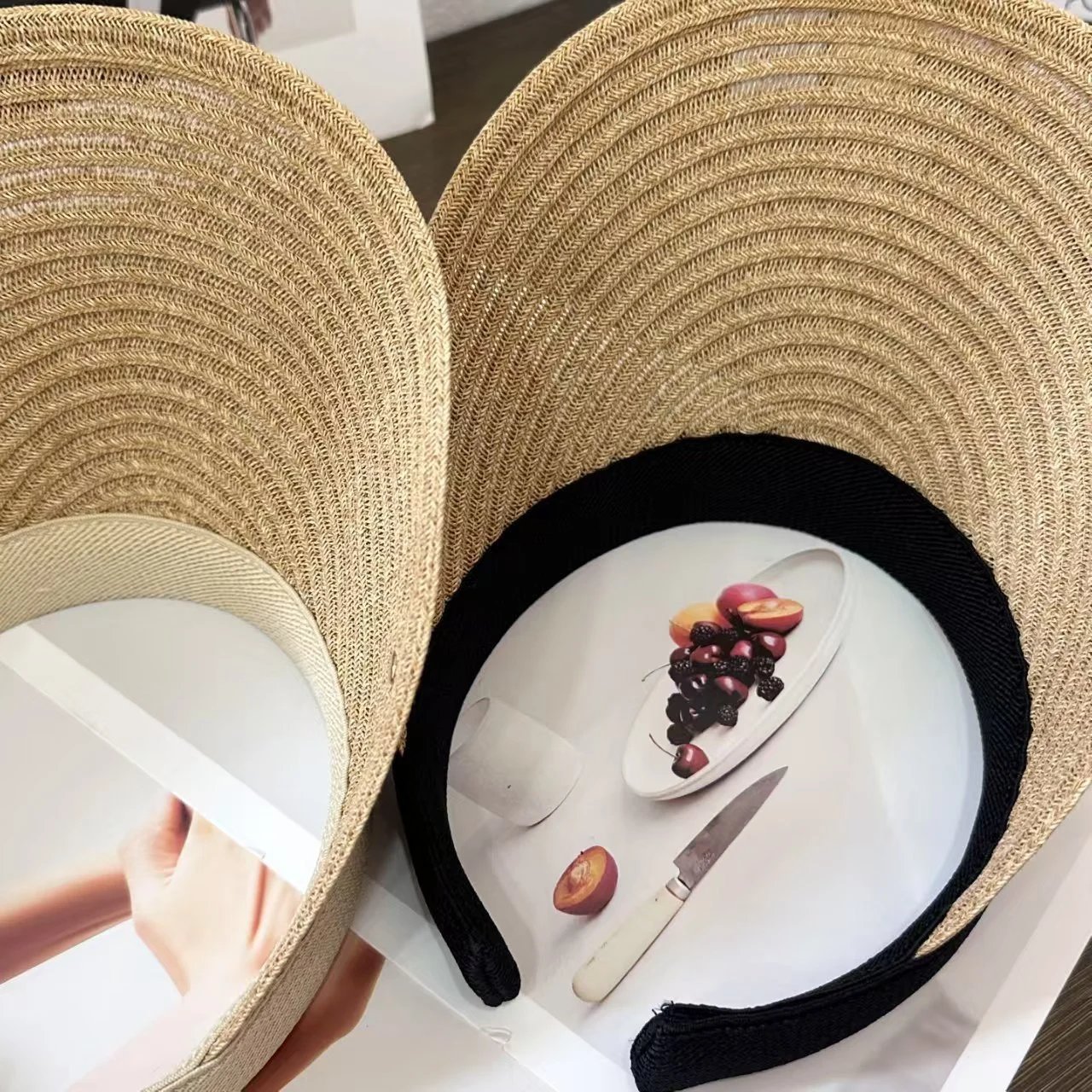 Polo Ralph Lauren Straw Visor Beige Black Classic Sun Visor
