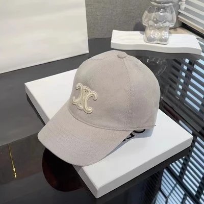 Celine Logo Embroidered Navy Blue Denim Baseball Cap
