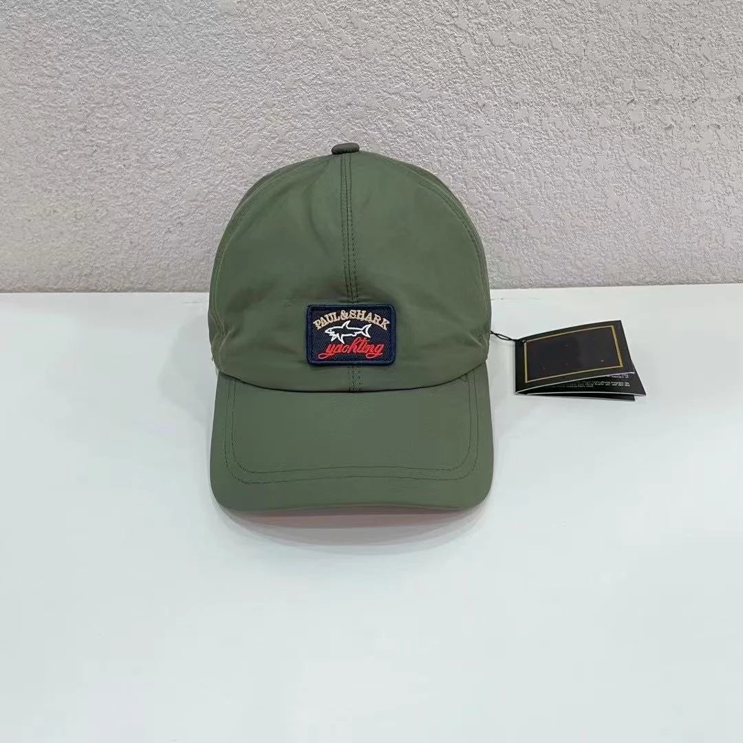 Paul & Shark Hats Logo Patch Baseball Cap — army green