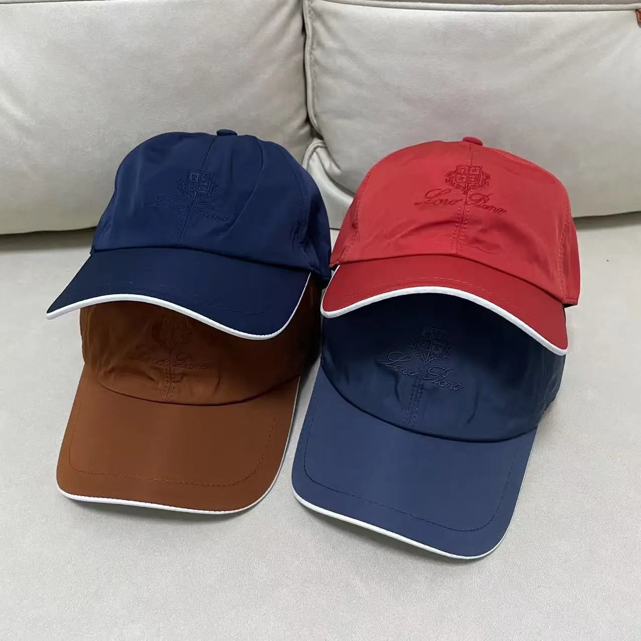 Embroidered Logo Baseball Cap Navy Teal Red Beige Casual