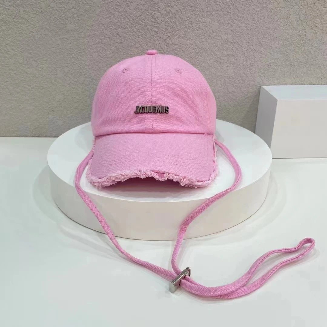 Jacquemus Cotton Cap Beige Distressed Baseball Hat