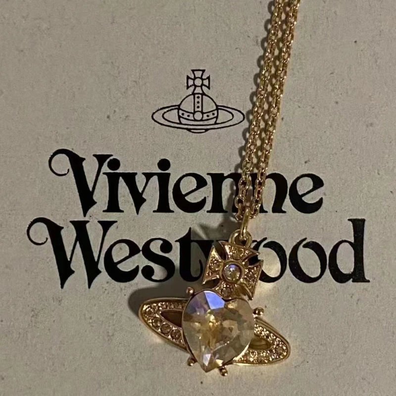 Vivienne Westwood Silver Orb Crystal Pendant Necklace