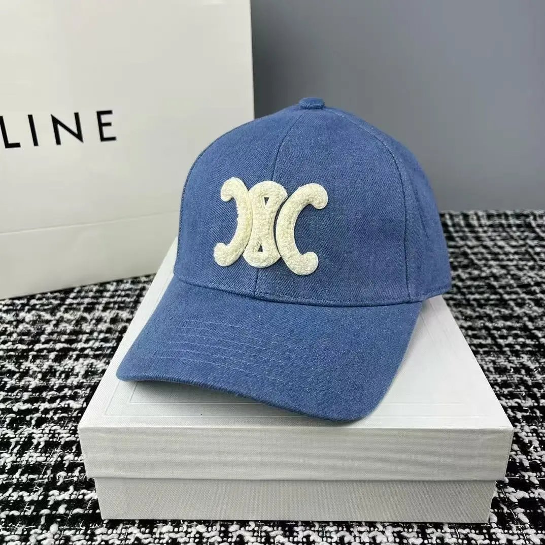 Celine Logo Embroidered Beige Pink Purple Burgundy Red Khaki Yellow Olive Green Light Blue Royal Blue White Black Baseball Cap