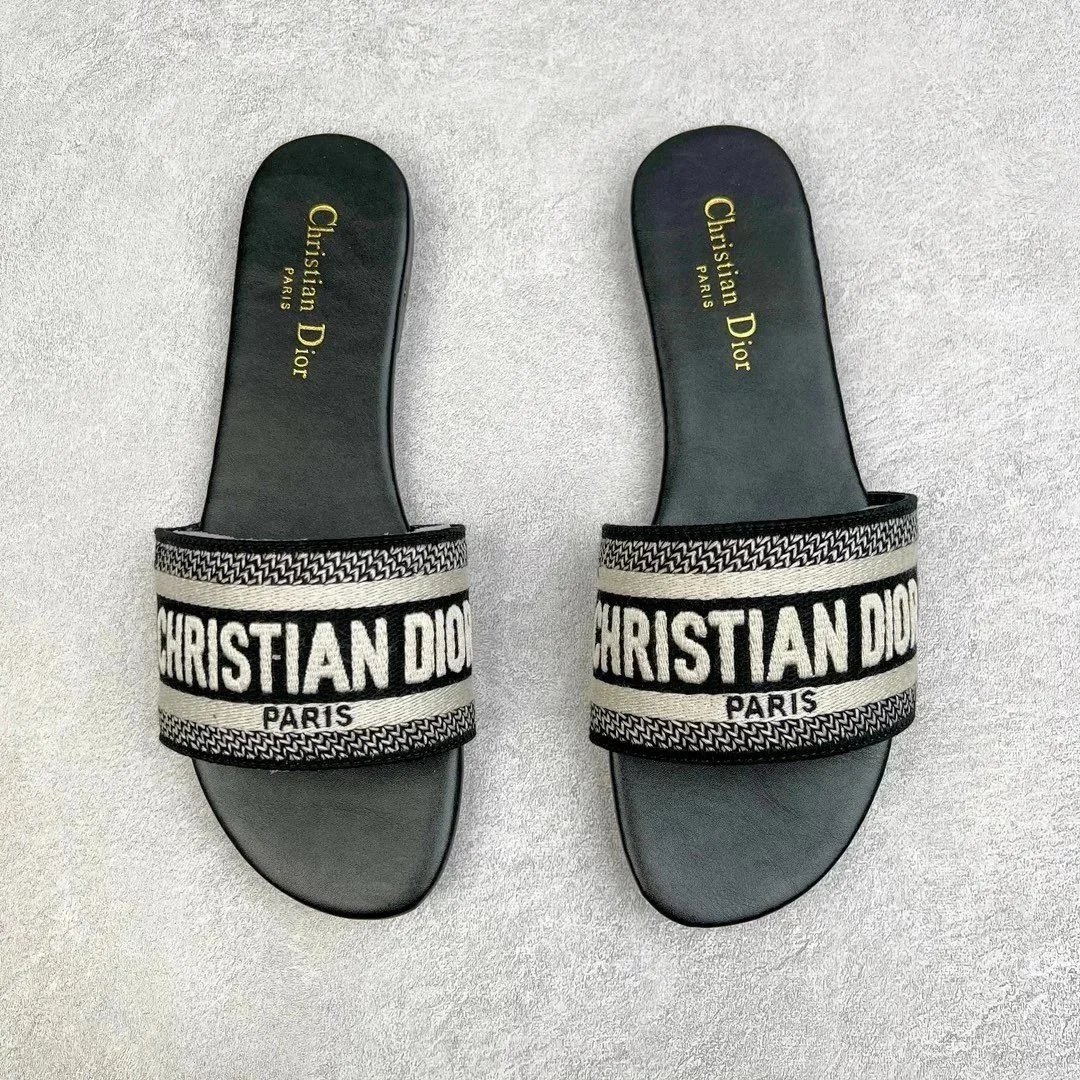 Christian Dior Slide Pink Toile de Jouy Flat Sandals