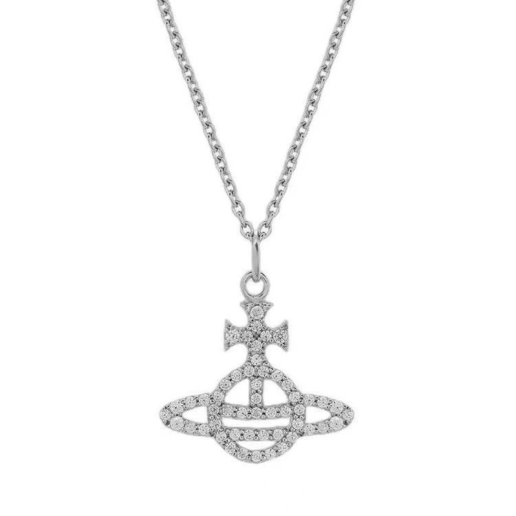 Vivienne Westwood Orb Silver Crystal Pendant Necklace