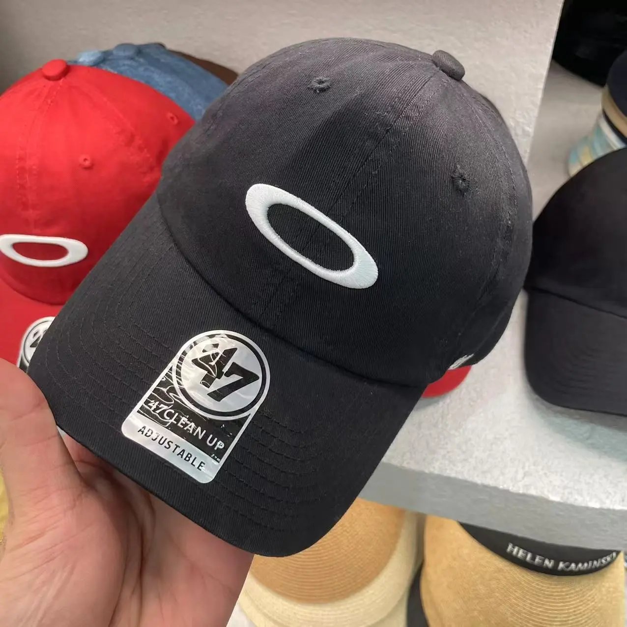 Oakley 47 Clean Up Black Brown Red Beige Navy Adjustable Baseball Cap