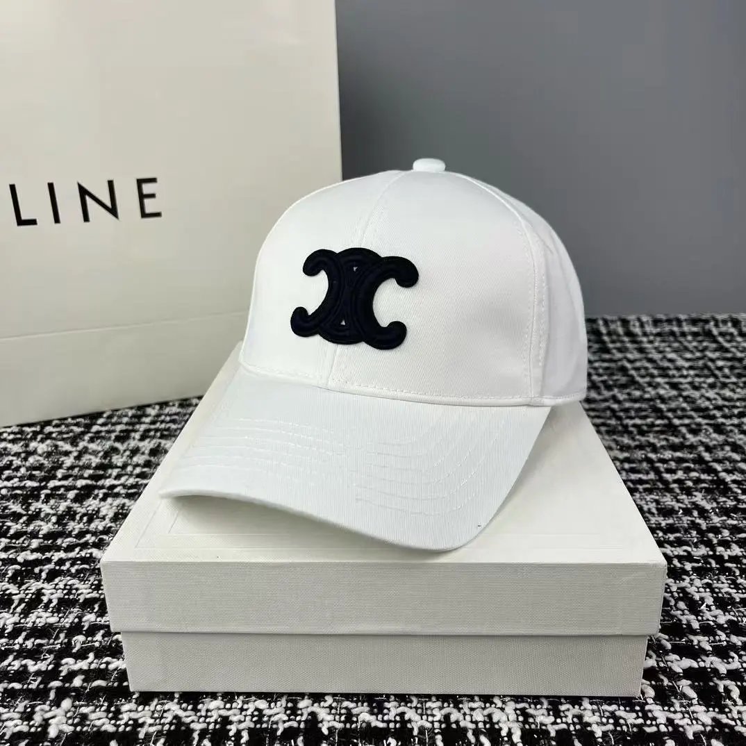 Celine Logo Embroidered Beige Pink Purple Burgundy Red Khaki Yellow Olive Green Light Blue Royal Blue White Black Baseball Cap