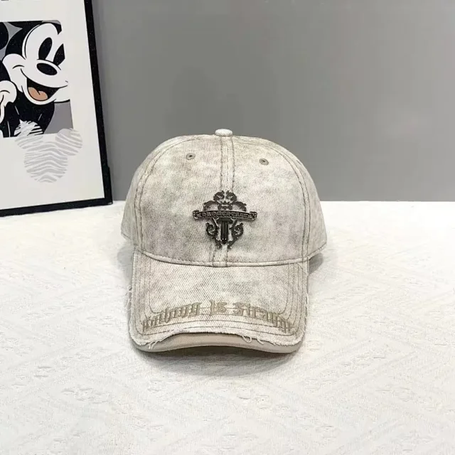 Unbranded Hats Distressed embroidered crest baseball cap product detail image 5