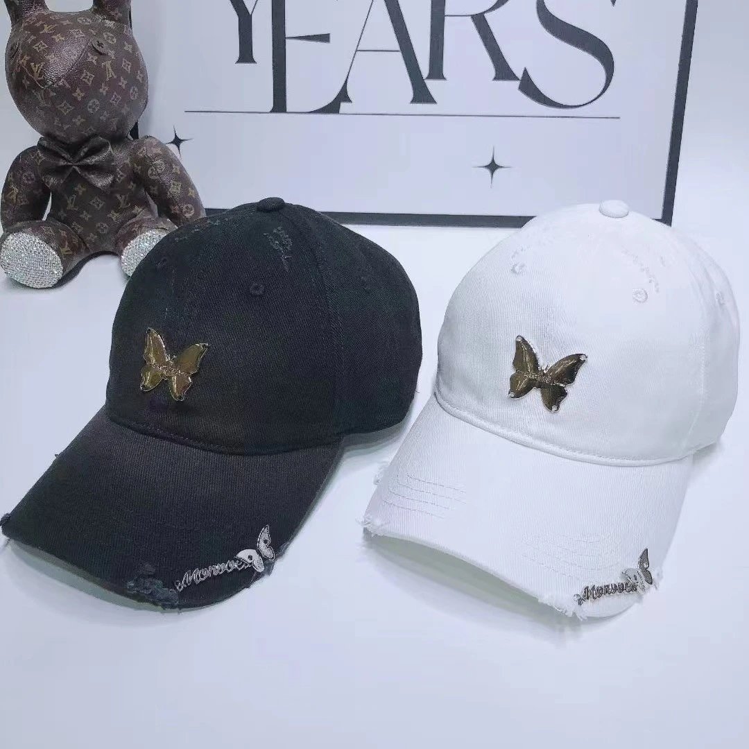 Unbranded Hats Butterfly Metal Accent Distressed Baseball Cap image 4