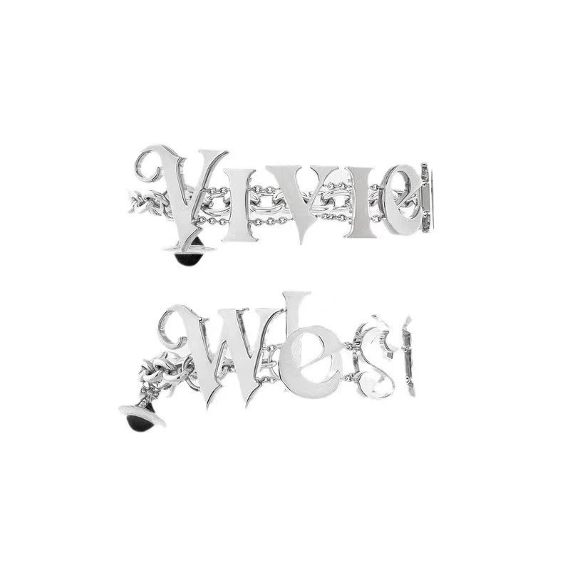 Vivienne Westwood Gold Tone Logo Chain Bracelet