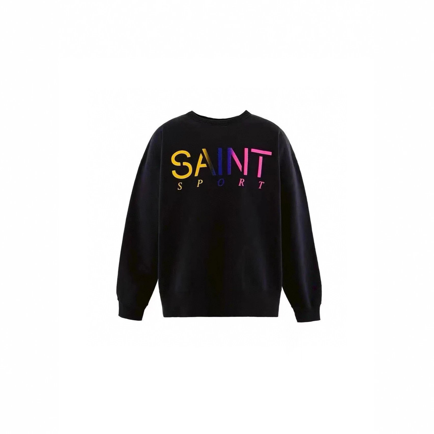 Black Oversized Crewneck Sweatshirt Black Casual