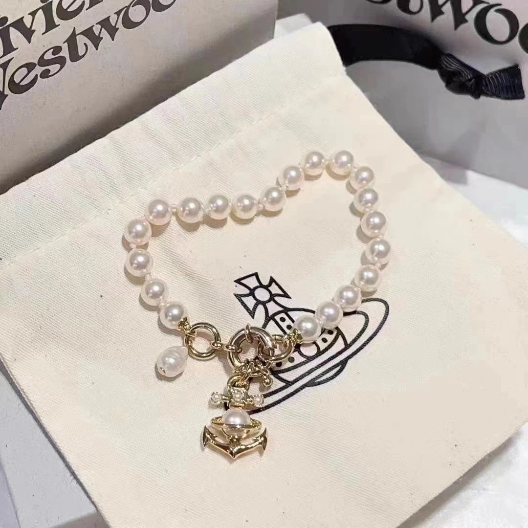 Vivienne Westwood Pearl White Orb Charm Bracelet