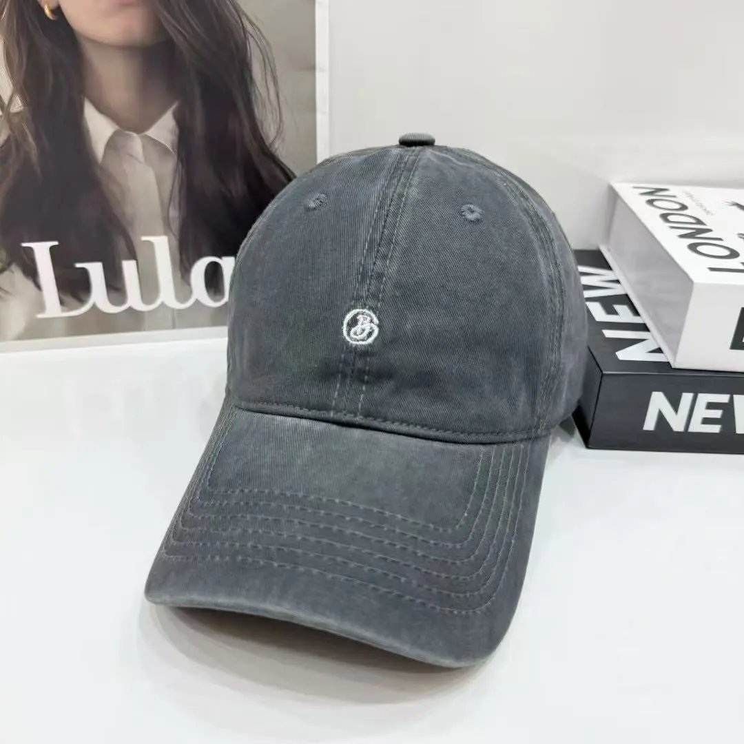 Unbranded Hats Washed Cotton Baseball Cap with Embroidered Monogram image 3