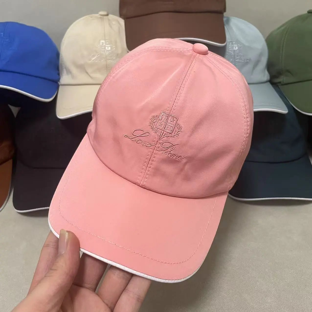 Louis Vuitton Embroidered Logo Beige Navy Olive Pink Orange Blue Brown Caps