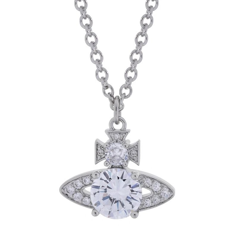 Vivienne Westwood Orb Silver Clear Crystal Pendant Necklace
