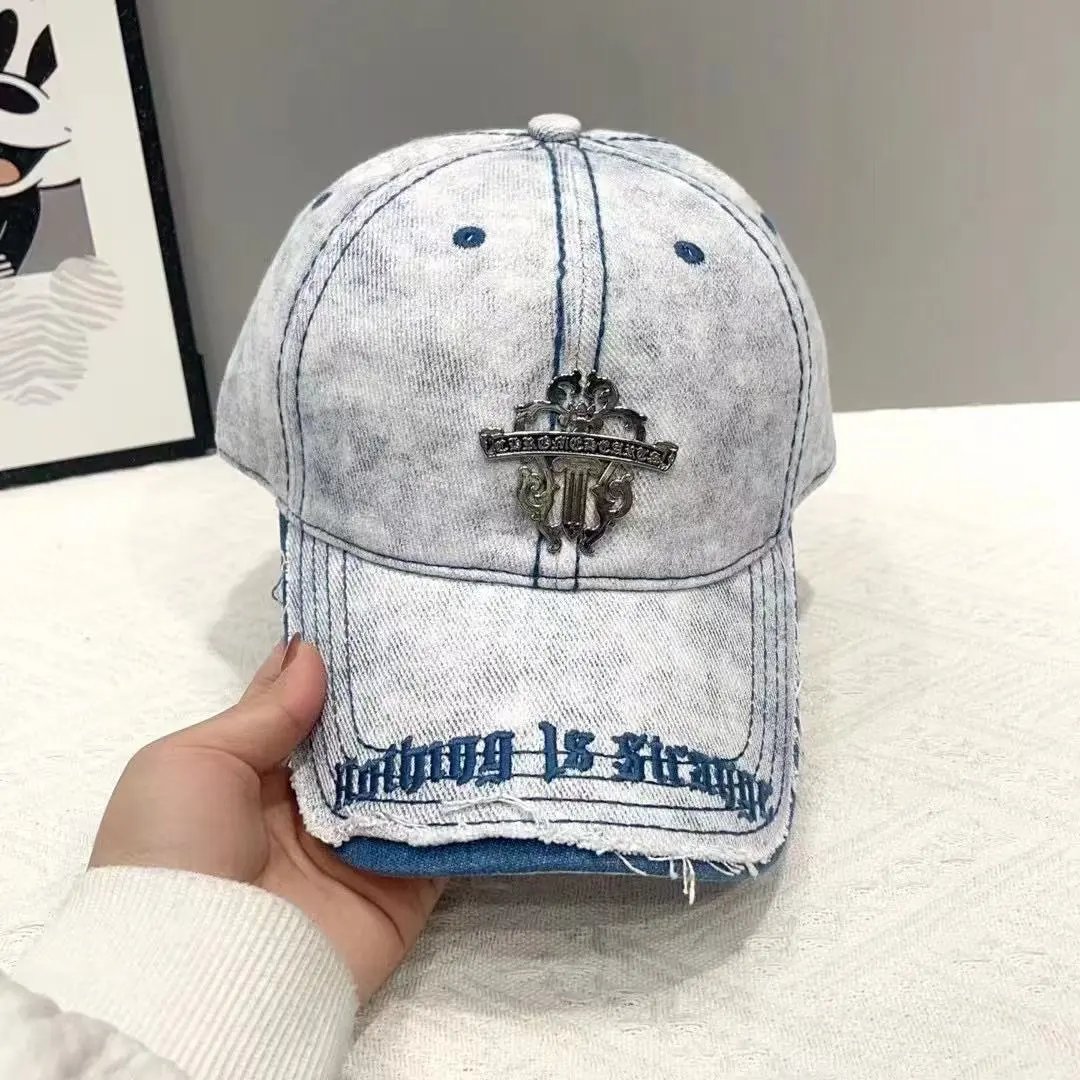 Unbranded Hats Distressed embroidered crest baseball cap image 5