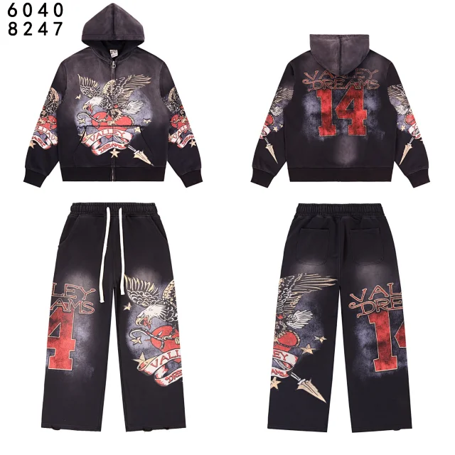 Valley Dreams Eagle Graphic Zip Hoodie and Sweatpants product detail image 11