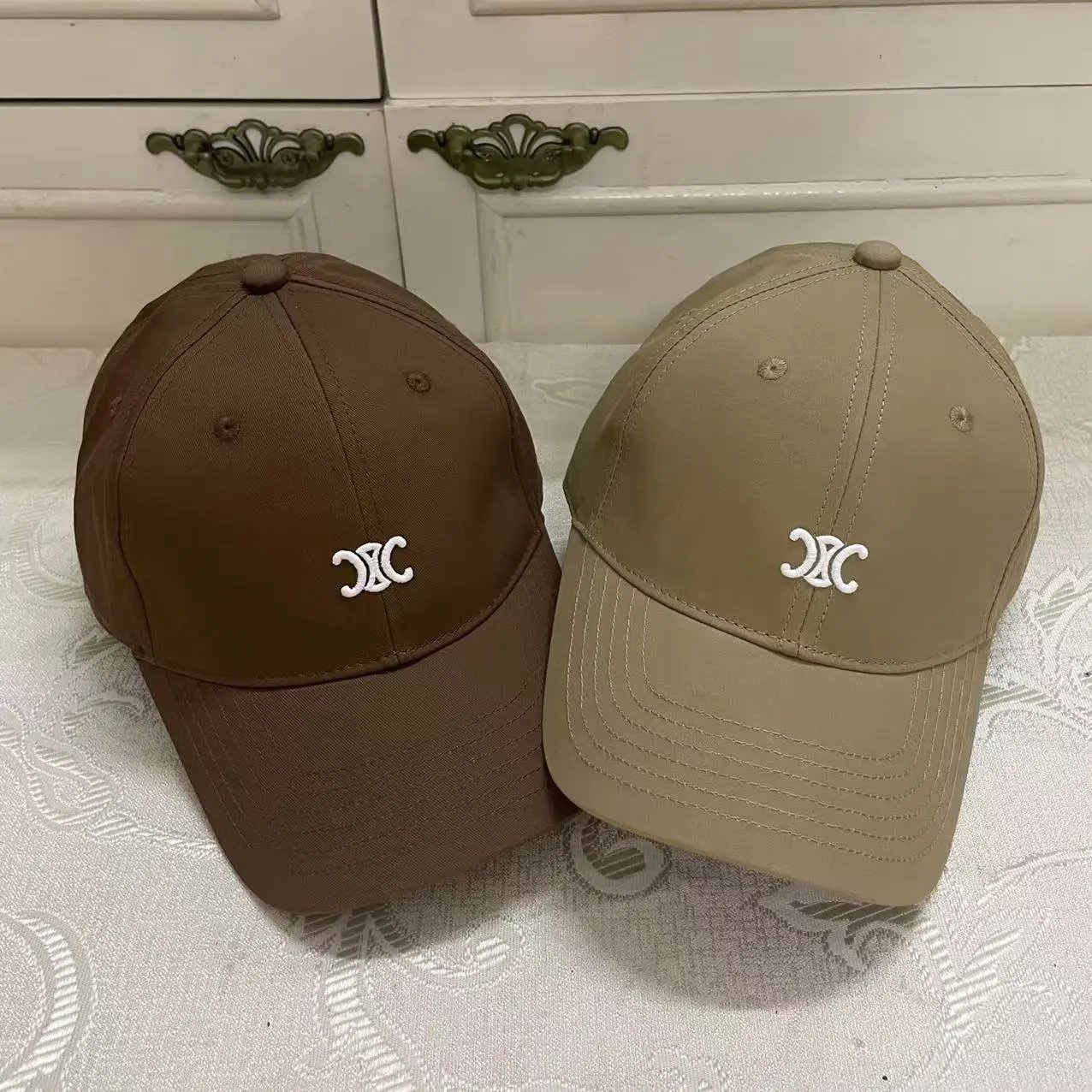 XC Logo Embroidered Navy Beige Brown Pink Maroon White Casual Baseball Cap