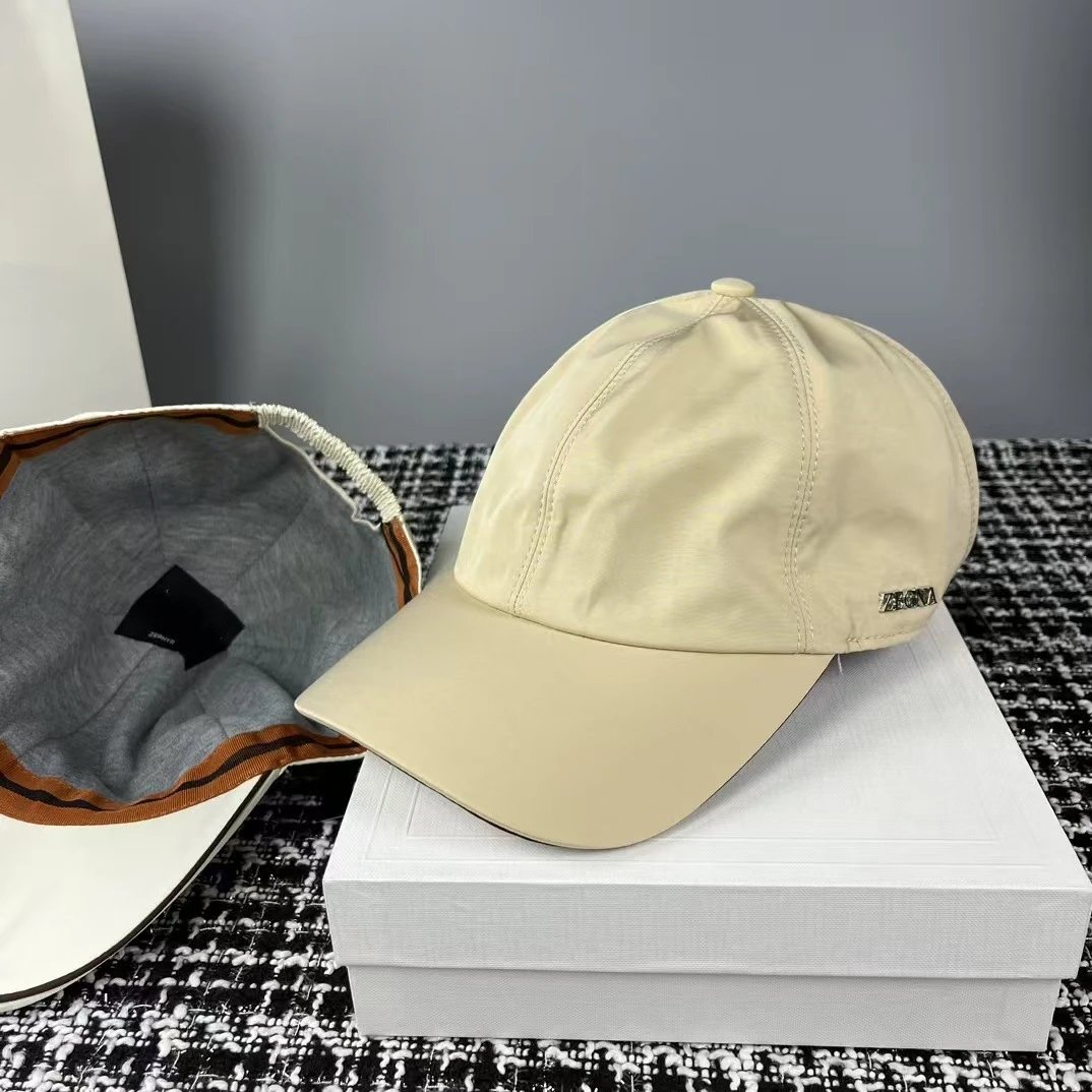 Zegna Cap Navy Blue Brown Beige White Casual Baseball Hat