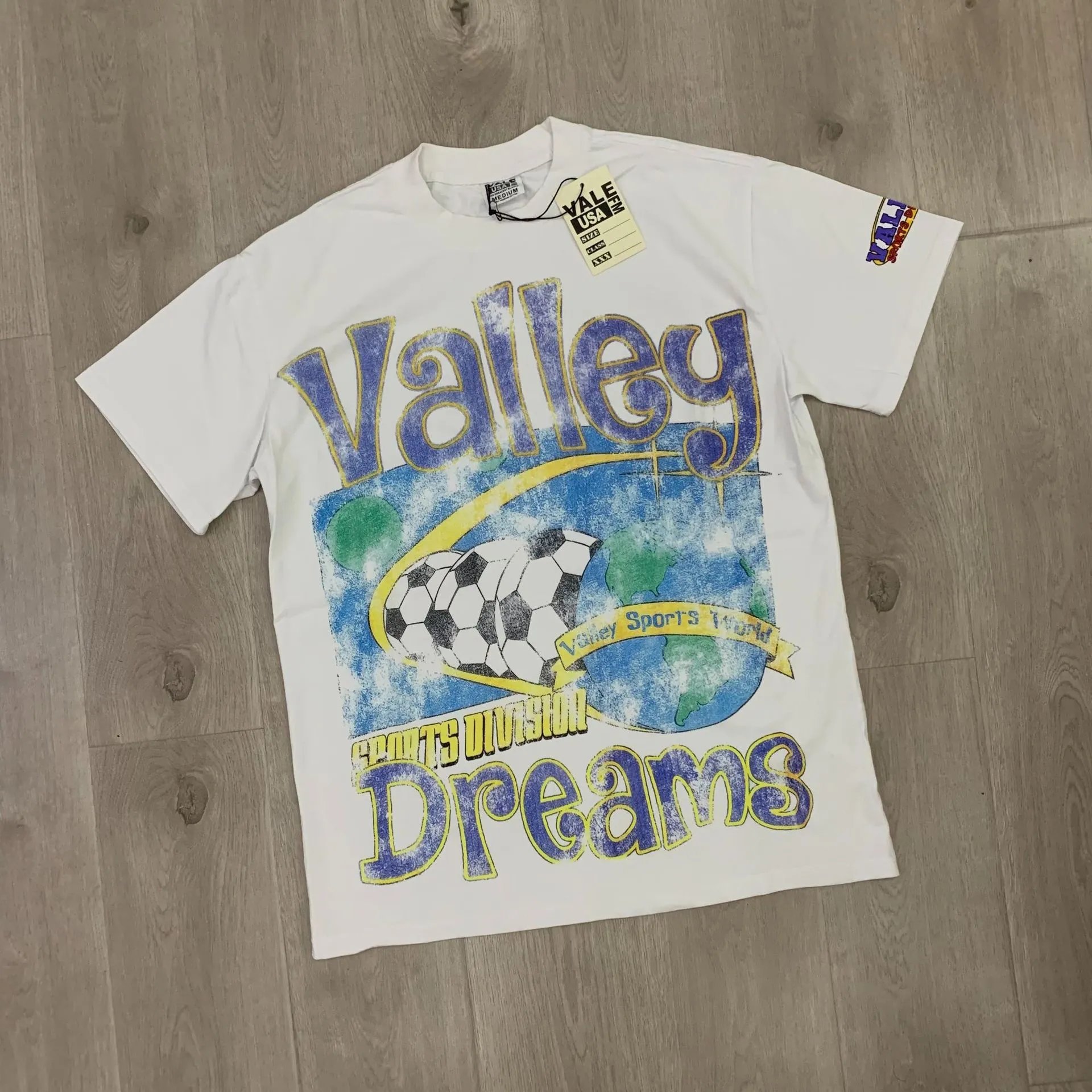 Valley USA White Vintage Sports Graphic T-Shirt