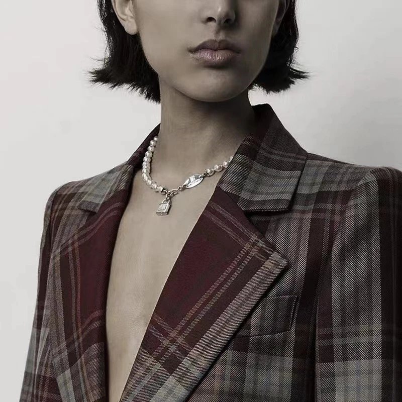 Vivienne Westwood Pearl White Lock Charm Necklace