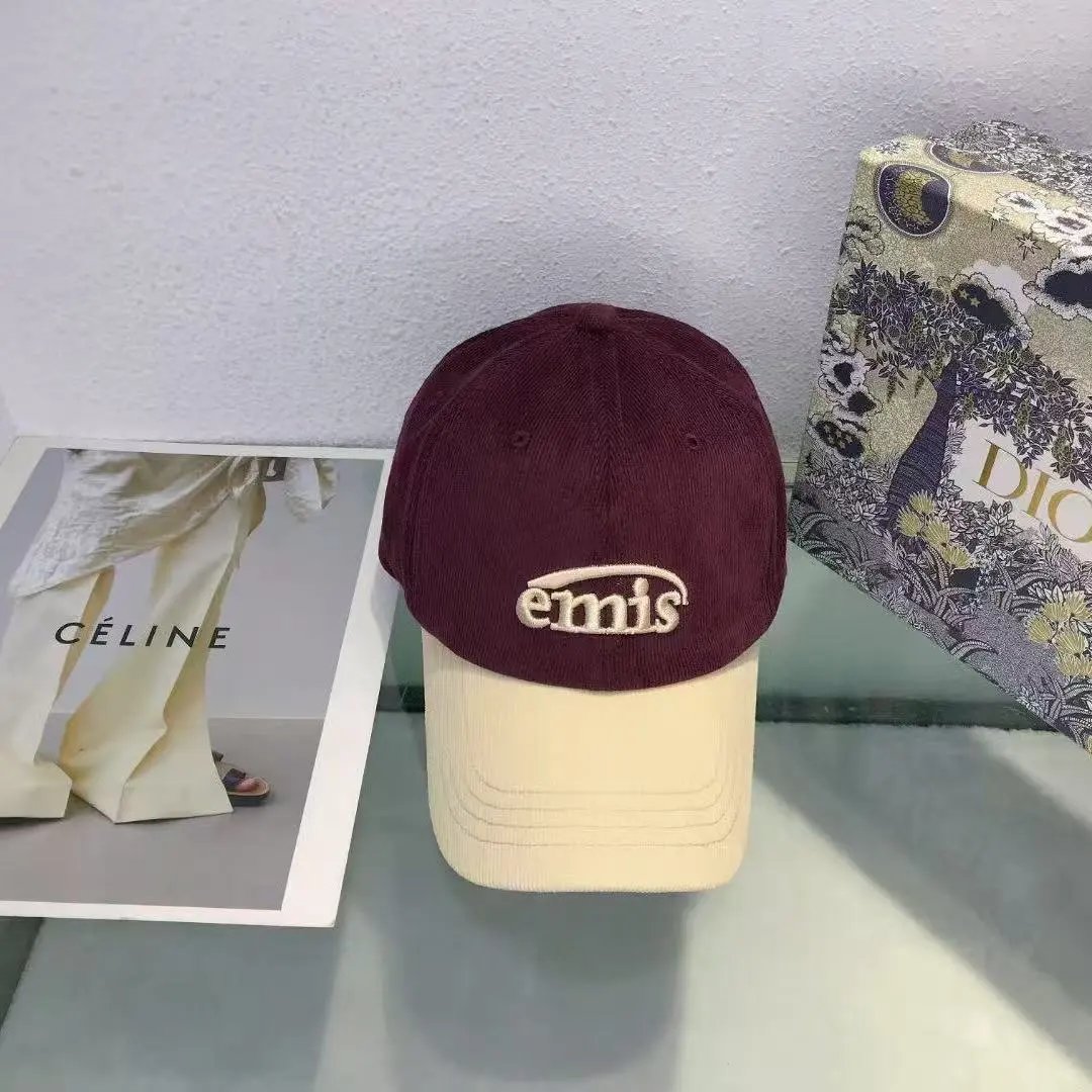 emis Hats Embroidered two-tone baseball cap — Camel color