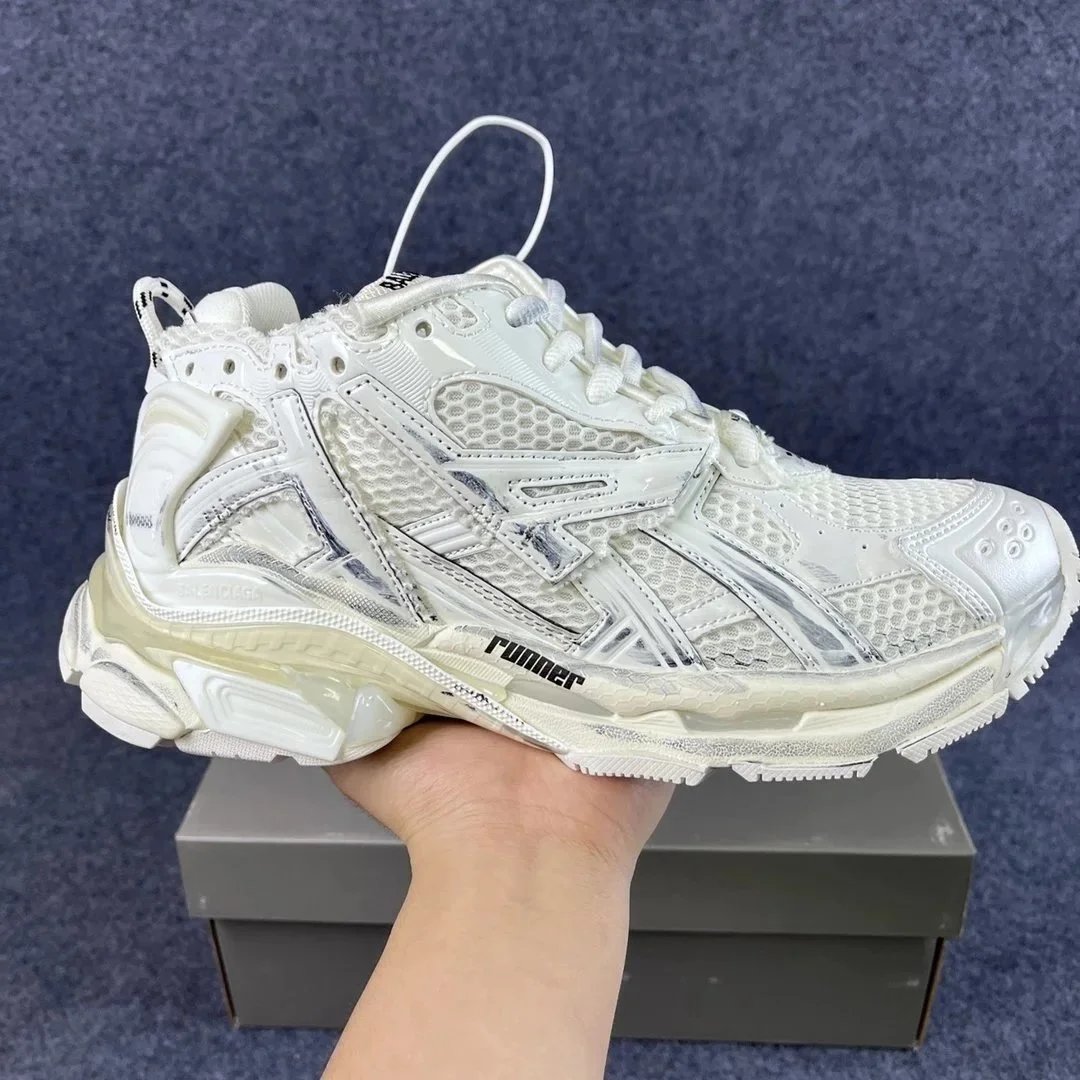 Balenciaga Track 2 White Mesh Chunky Sneakers