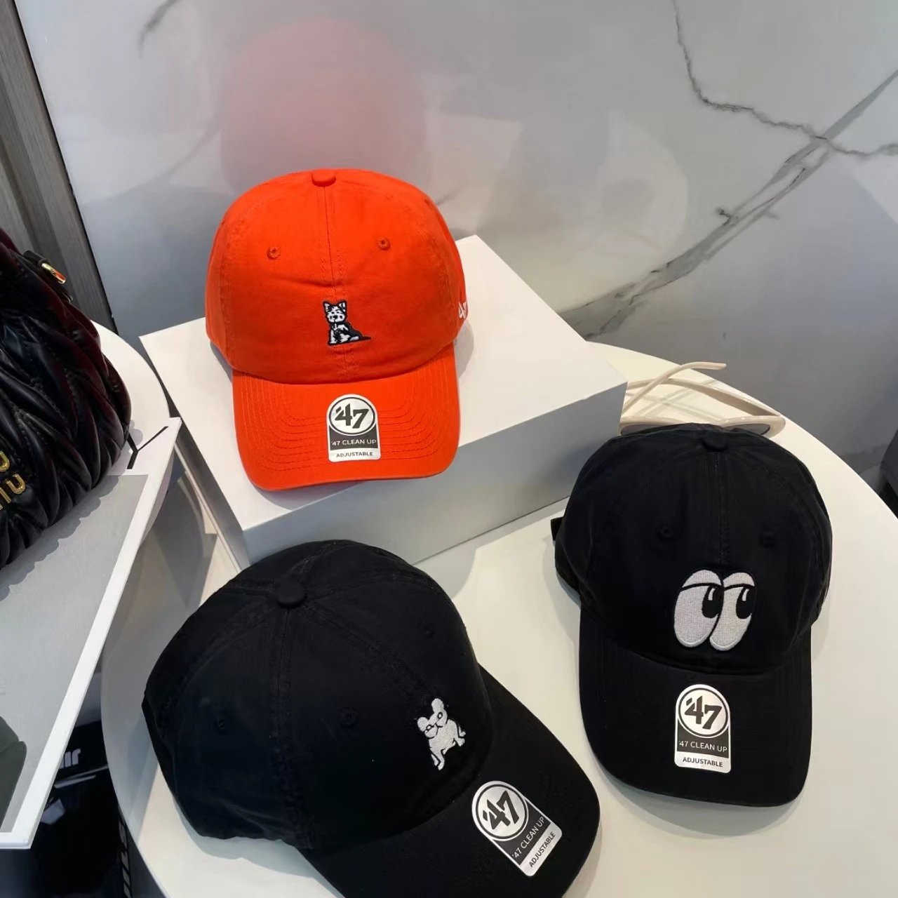 47 Brand Clean Up Orange Black Embroidered Dad Hat