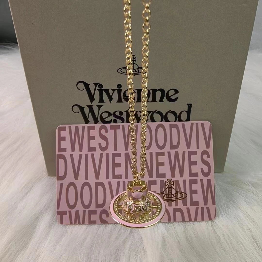 Vivienne Westwood Orb Pink Gold-Tone Pendant Necklace