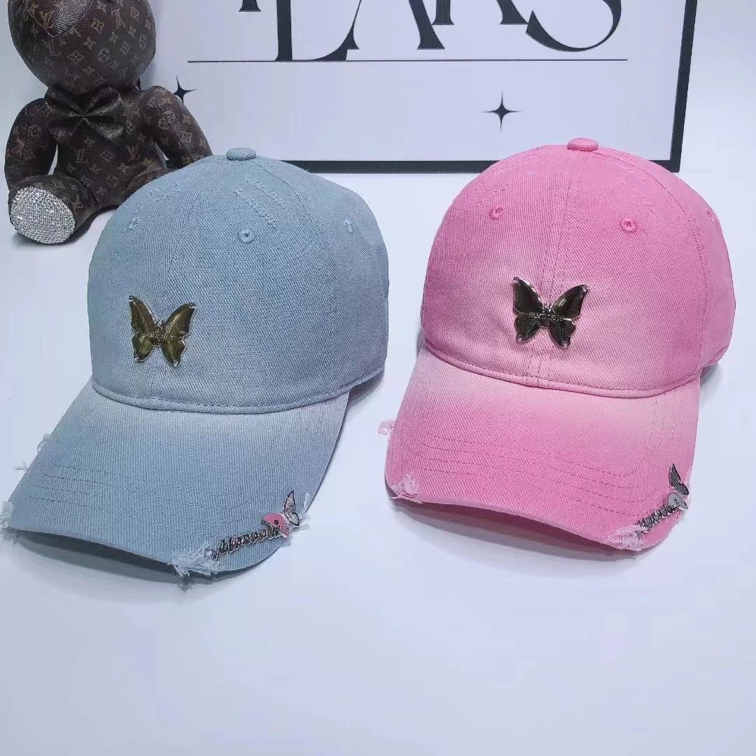 Unbranded Hats Butterfly Metal Accent Distressed Baseball Cap image 2