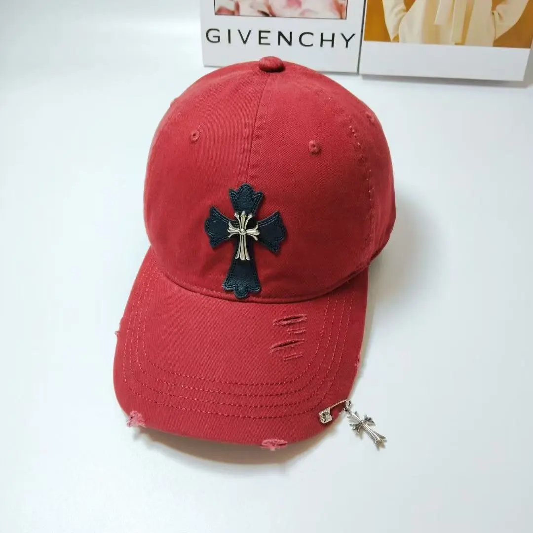 Cross Embroidered Distressed Baseball Cap Six Colors Streetwear