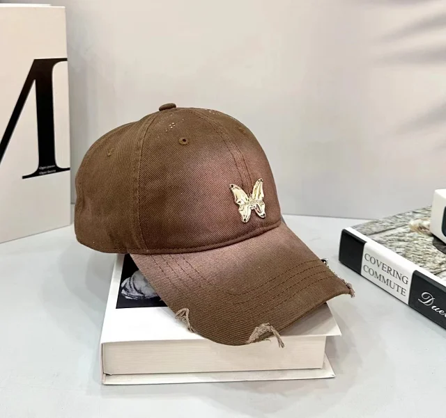 Unbranded Hats Butterfly Metal Accent Distressed Baseball Cap product detail image 11