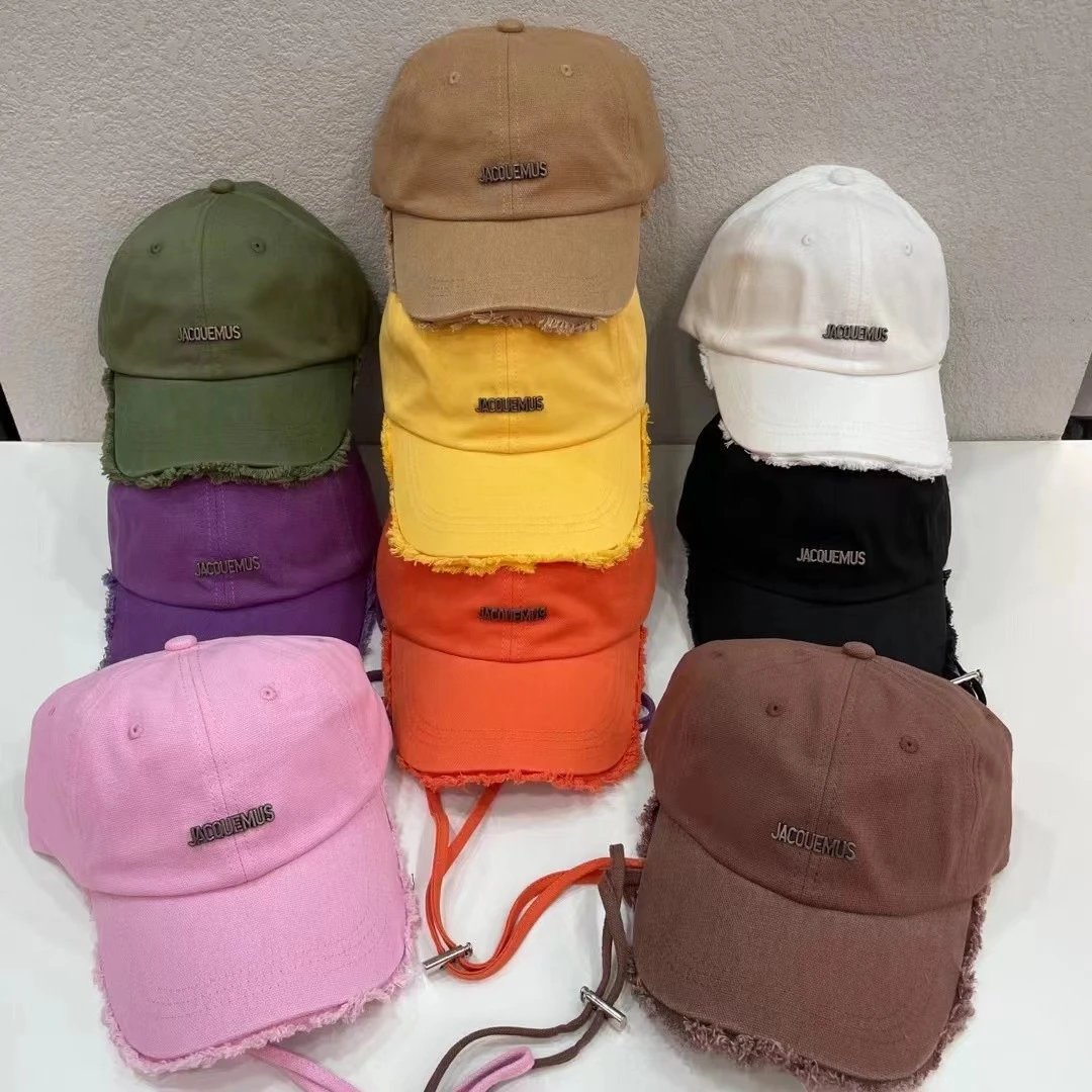 Jacquemus Cotton Cap Beige Distressed Baseball Hat