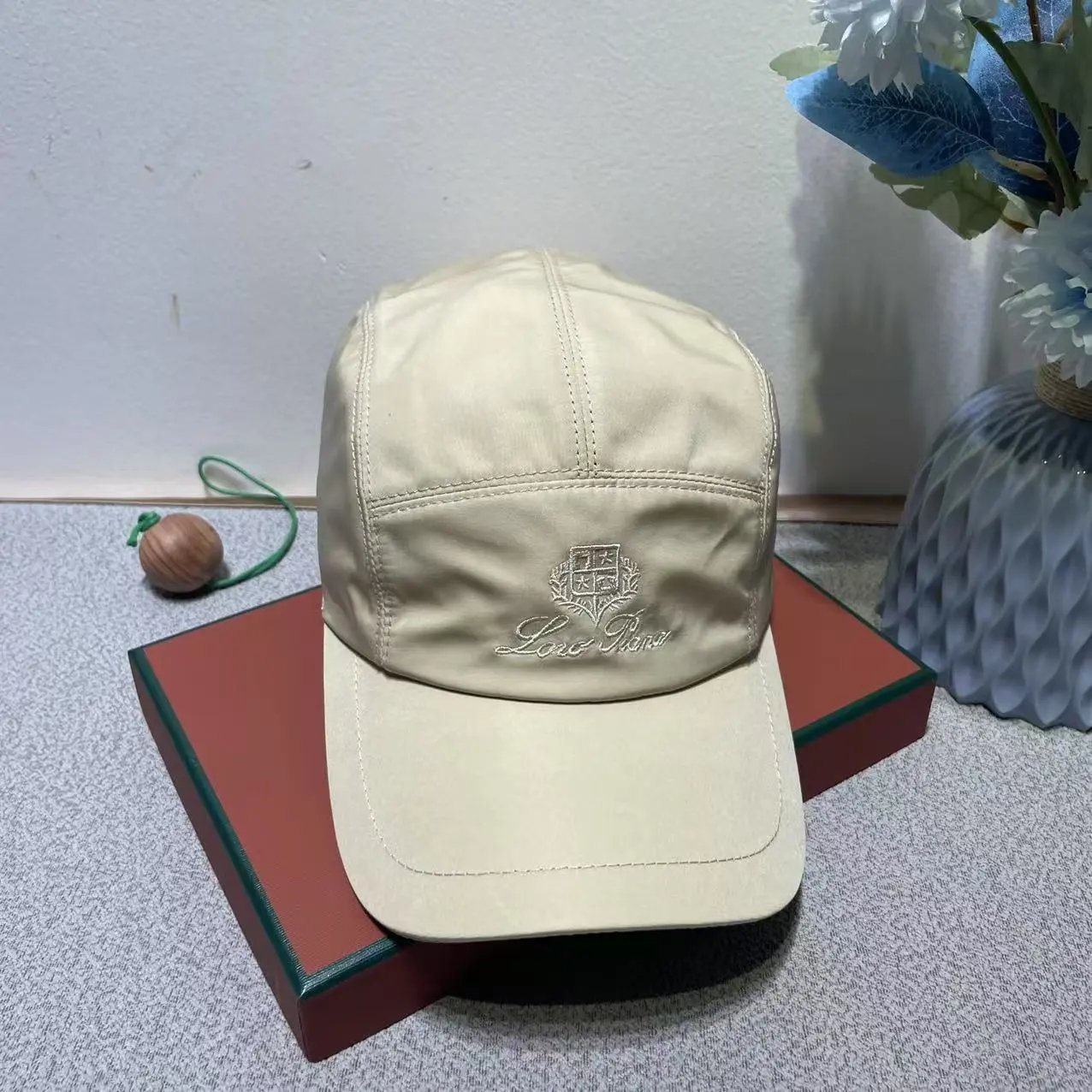 Loro Piana Embroidered Logo Navy Blue Five Panel Cap