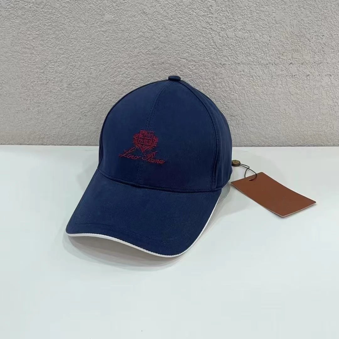 Loro Piana Embroidered Logo Beige Navy Red Black Gray Green Casual Baseball Cap