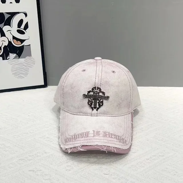 Unbranded Hats Distressed embroidered crest baseball cap product detail image 2
