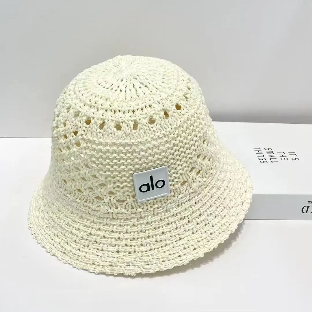 Alo Hats Open-Knit Bucket Hat — Off-white