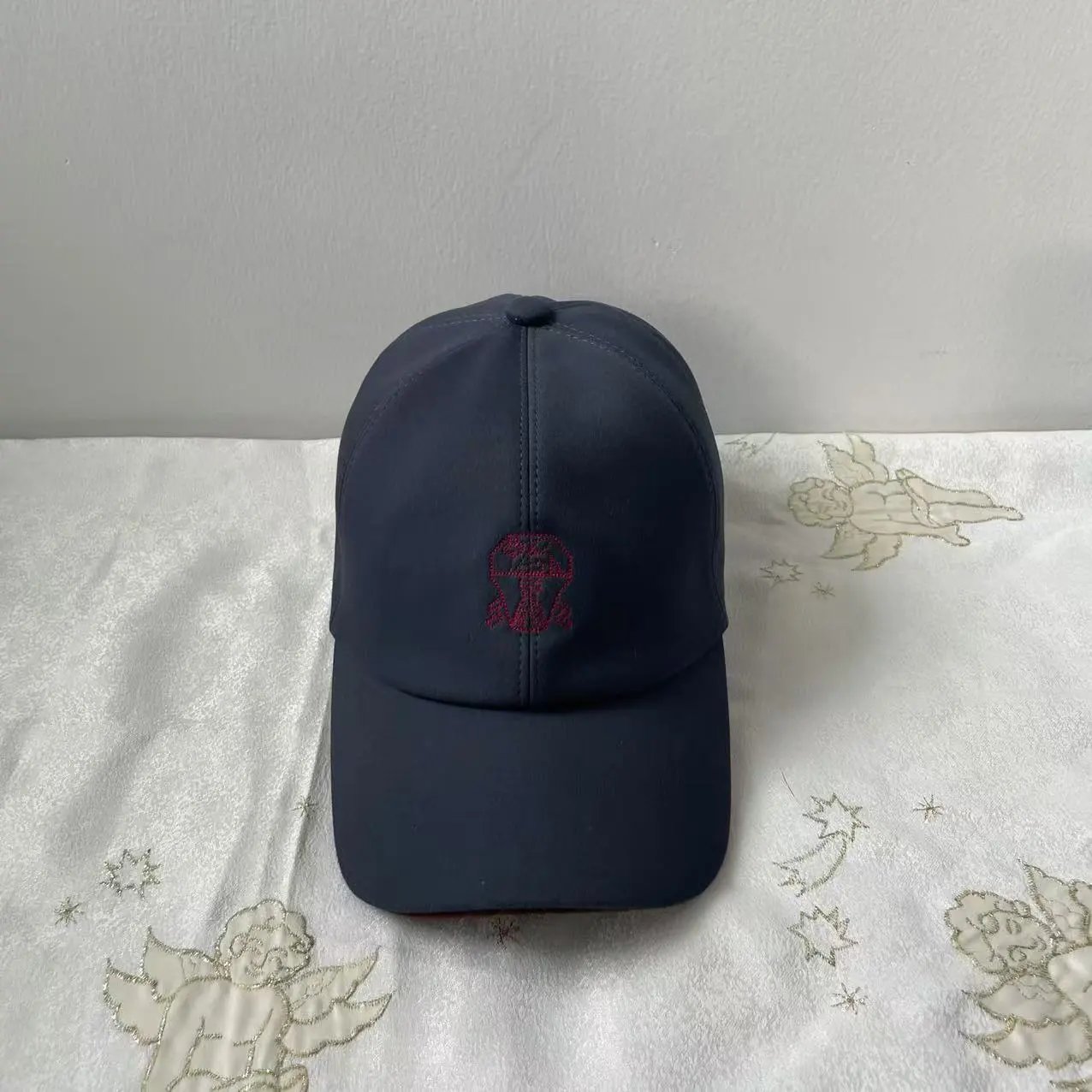 Embroidered Logo Baseball Cap Beige Black Gray Olive Burgundy Tan Casual