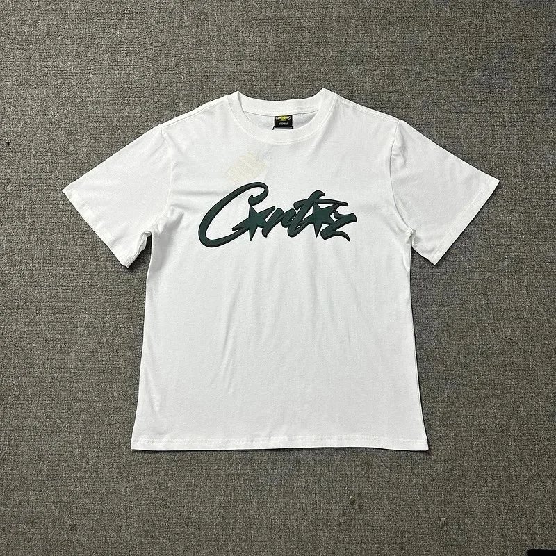 Corteiz White Black Script Logo Graphic T-Shirt