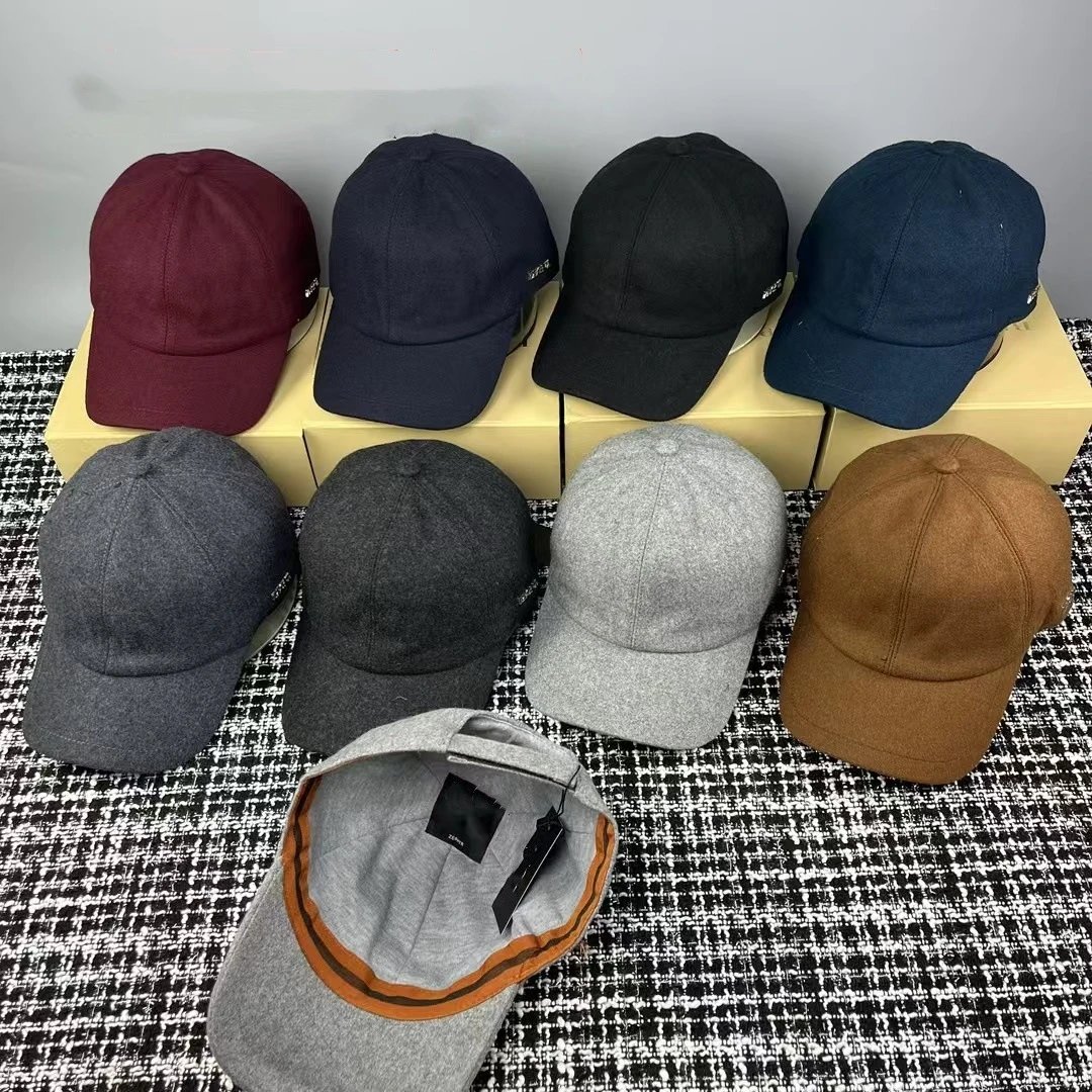 ZEGNA Hats Wool baseball cap with metal logo plaque image 1