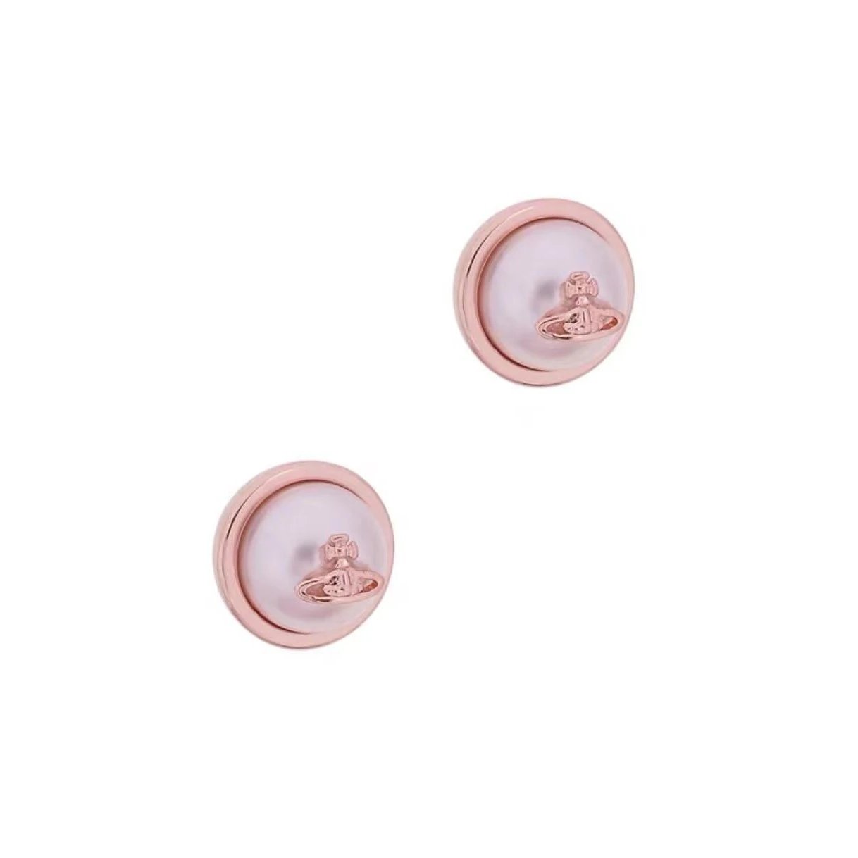 Gold Tone Pearl Stud Earrings with Floral Detail Classic Jewelry