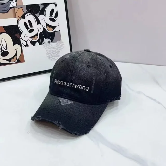Alexander Wang Hats Distressed Rhinestone Logo Baseball Cap product detail image 4