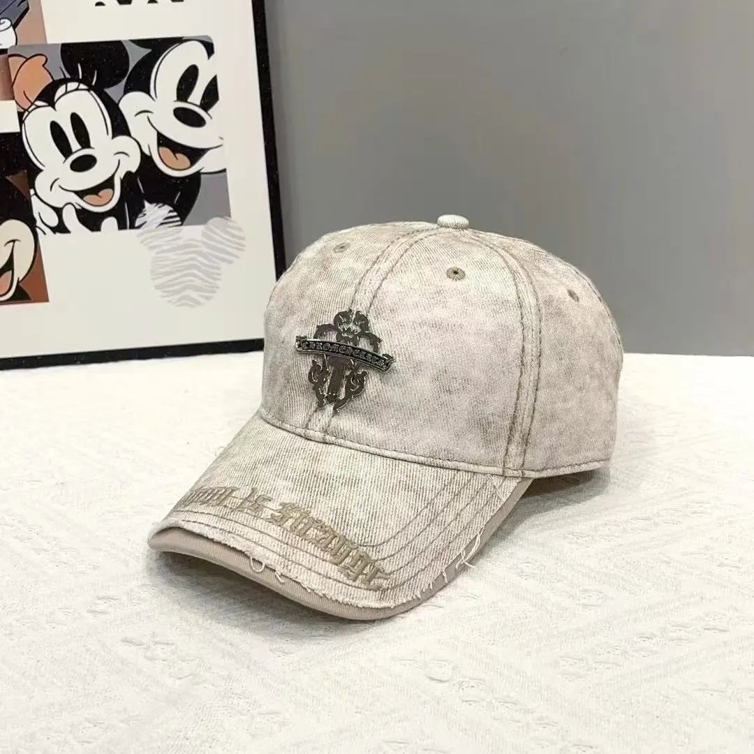 Unbranded Hats Distressed embroidered crest baseball cap image 3